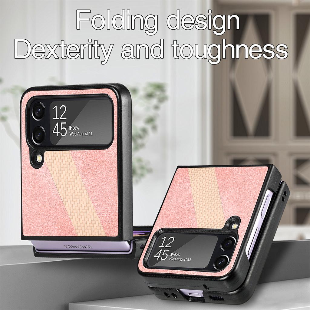Thin Lightweight Leather Folding Cases For Samsung Galaxy Z Flip 4 5g Flip4 Zflip4 Anti -Drop Cell Phone Cover Case