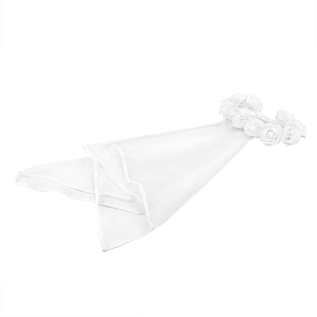 Elegant Floral Bridal Headband with Veil Wedding Headwear Bridal Wreath Veil for Bachelorette Party & Bridal Shower Gift