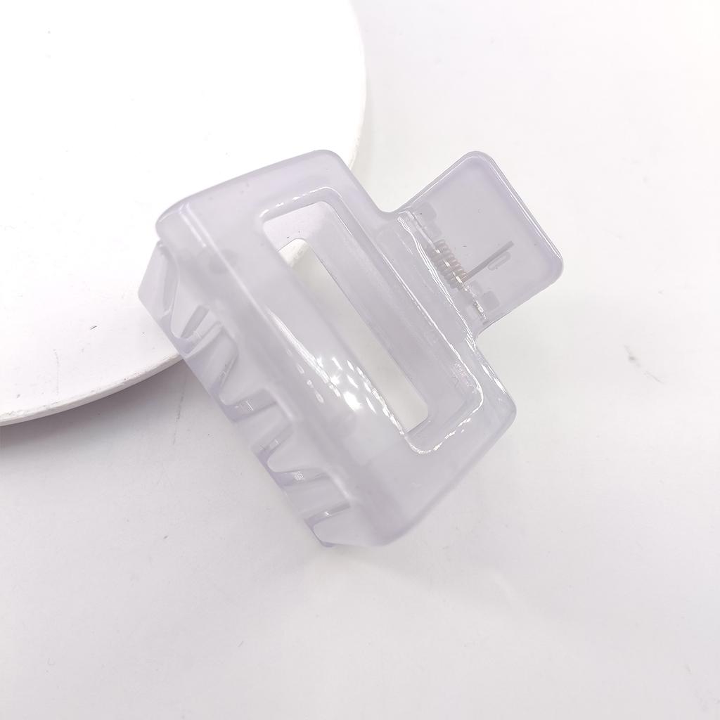 Simple Women Girls Small Hair Clip Matte Clear Jelly Color Rectangular Medium Hair Clip for Thick Hair Non-slip Hair Clip