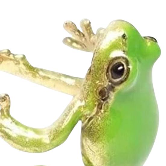 Tree Frog Ring Good Detail Realistic Animal Smooth Ring Polished Adjustable Open Ring Novelty Knuckle Party Daily