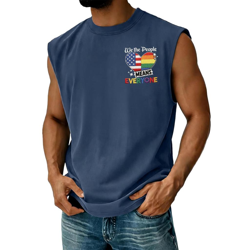 Men's Casual Independence Day Printed Tank Top