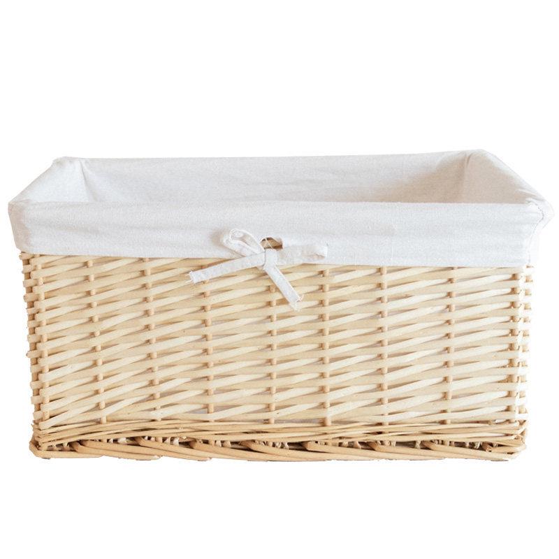Woven Bamboo Fabric Storage Basket for Snacks and Sundries