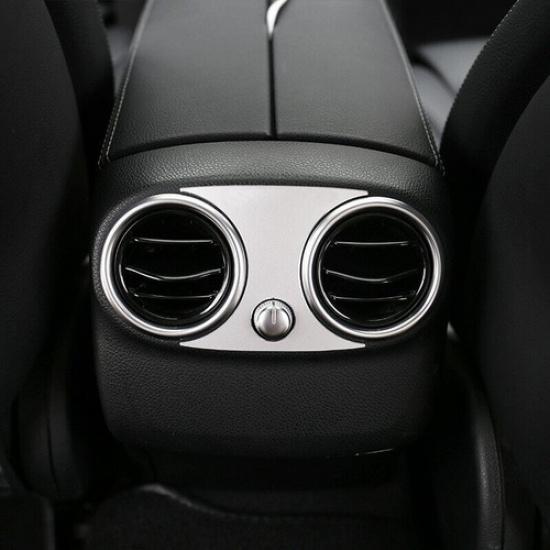 For Mercedes-Benz GLC 2016- Steel Silver Back Row Air Outlet Vent Cover Trim