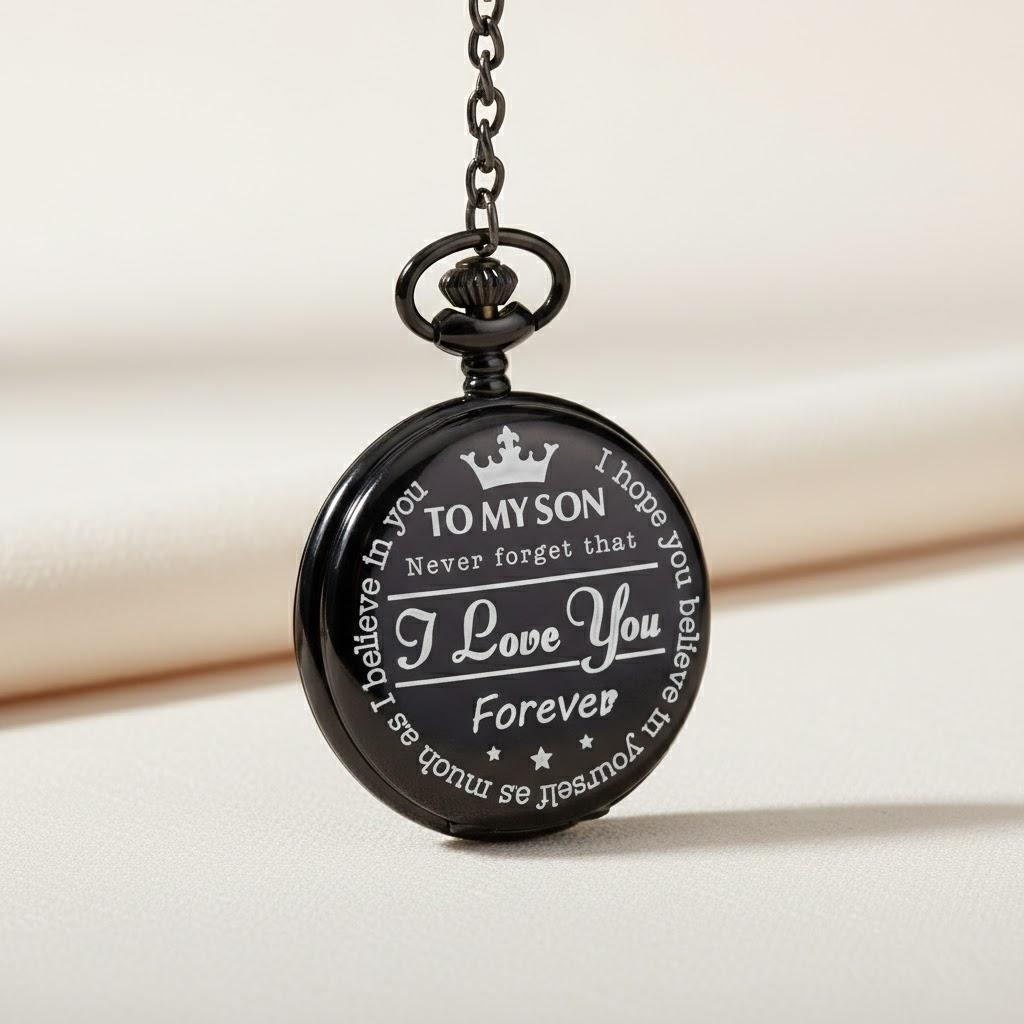 

Vintage Roman Numeral Pocket Watch for Men Chain Gift Classic Timepiece for Son Birthday Christmas Graduation чёрный