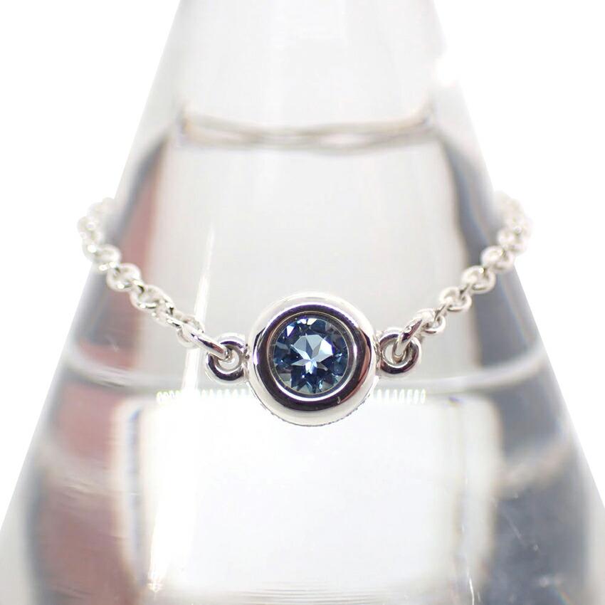 

[Б/у] Кольцо TIFFANY/Tiffany 925 Aquamarine Visor Yard No. 12 [г348-23]