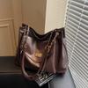 Fashion Lock Buckle Single Shoulder Bag PU Leather Large capacity Crossbody Bag Delicate Tote Bag for Women Girls