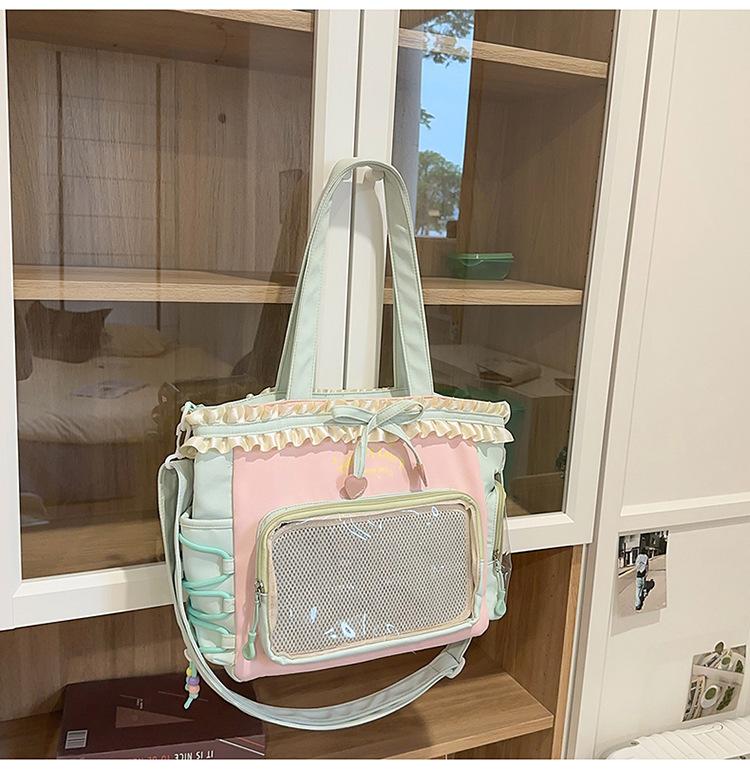 College Schoolbag Female Junior High School Student Cute Sweet Contrasting Color Large Capacity Backpack Student Backpack Trendy Fashion