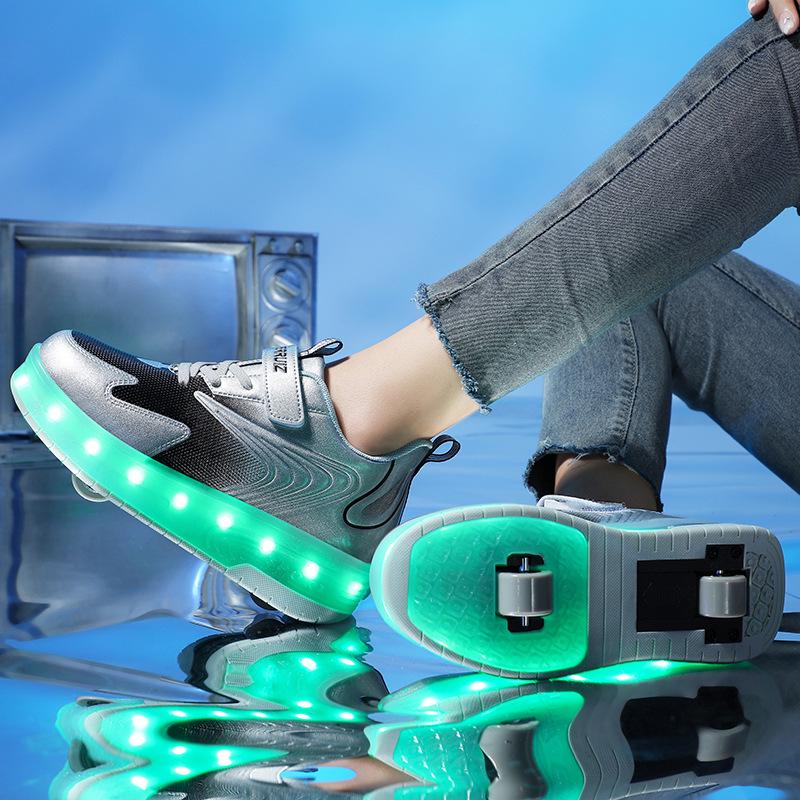 Inline Skates with LED Lights for All Ages - Single Wheel Roller Shoes for Men, Women, and Children