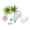 Miniature Summer Beach Deck Chair for Dollhouse Sauna Scene Photography Props