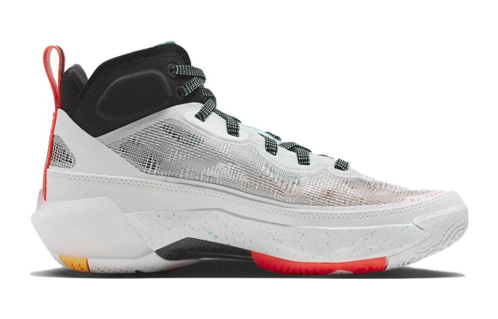 Jordan Air Jordan 37 'Guo Ailun Slip Resistant Anti Kick Cushioning Mid Top Children's Basketball Shoes White Black FJ4495-130