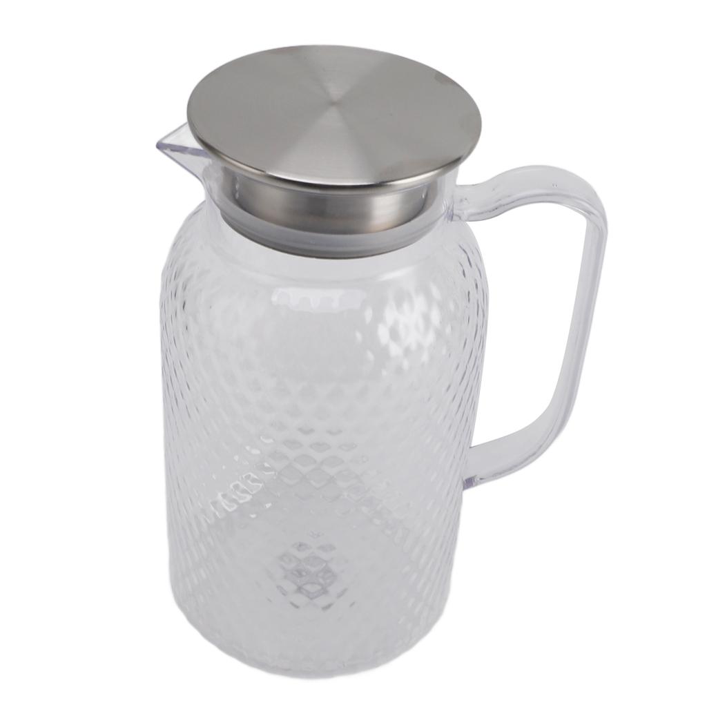 Water Pitcher with Lid and Handle 1500ml Acrylic Heat Resistant Clear Water Kettle Jug for Lemonade Milk Ice Tea Cold