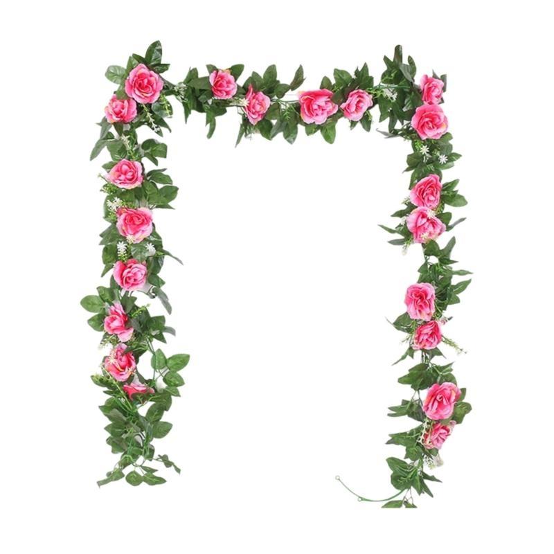 Искусственная роза, вьющаяся лоза, украшение из цветов, 10 головок, 7,21 фута, искусственная цветочная лоза, подвесное растение для свадьбы, дома, сада