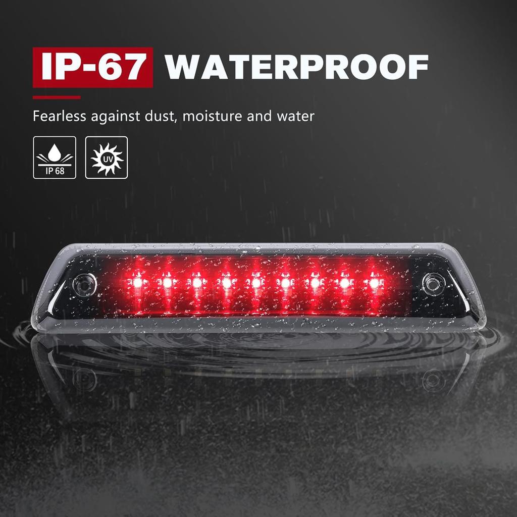 FIERYRED Third Brake Light/Reverse Light Smoked Compatible With 2009-2014 Ford F150 Light,Rear Cab Light,3Rd Lights Power Saving IP67 Waterproof
