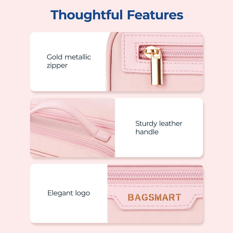 Travel Makeup Bag Large Capacity Cosmetic Bag Wide-open Portable Make Up Bag Organizer for Essentials Toiletries