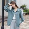 High Quality Casual Denim Shirt Women New Arrival 2025 Spring Korean Style Embroidery Basics Female Long Sleeve Tops
