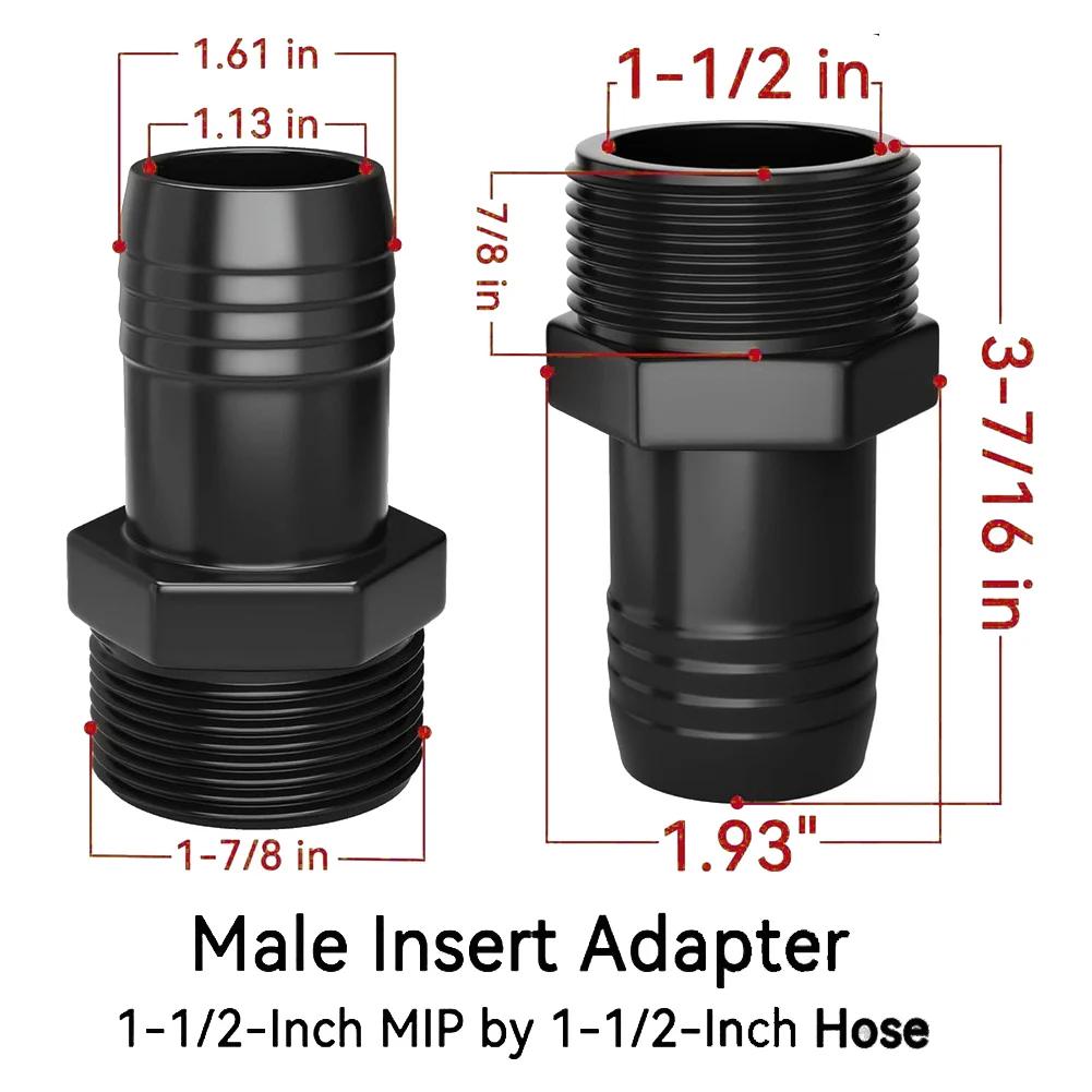 4pcs Pool Hose Adapter 1.5 Inch For Hayward SPX1091Z2, ABS Leak-Resistant Connector For Pool Pump Hoses
