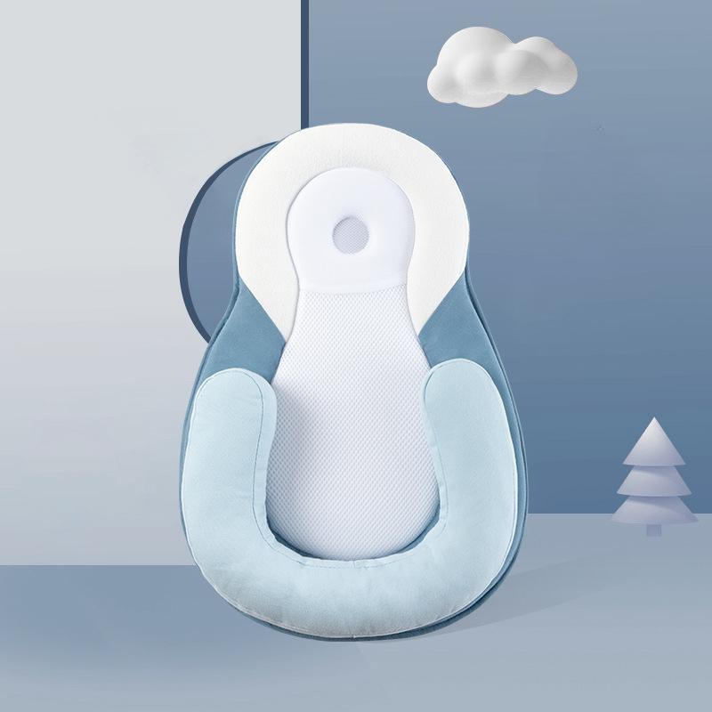

Портативная пристегивающаяся кровать для совместного сна от 0 до 6 м с ультрамягкой и 3D-дышащей опорой для головы. Регулируемая детская напольная кровать для путешествий. Поиск в реестре детей Baby pillow синий