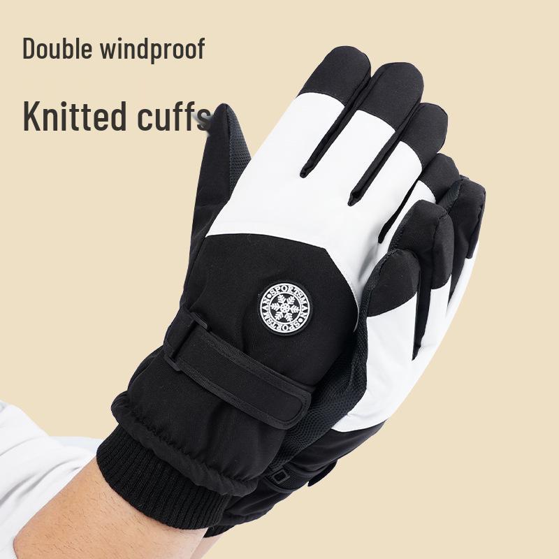Men's Windproof Winter Ski Gloves: Warm, Thickened, Water-Repellent, Ideal for Cycling and Outdoor Use