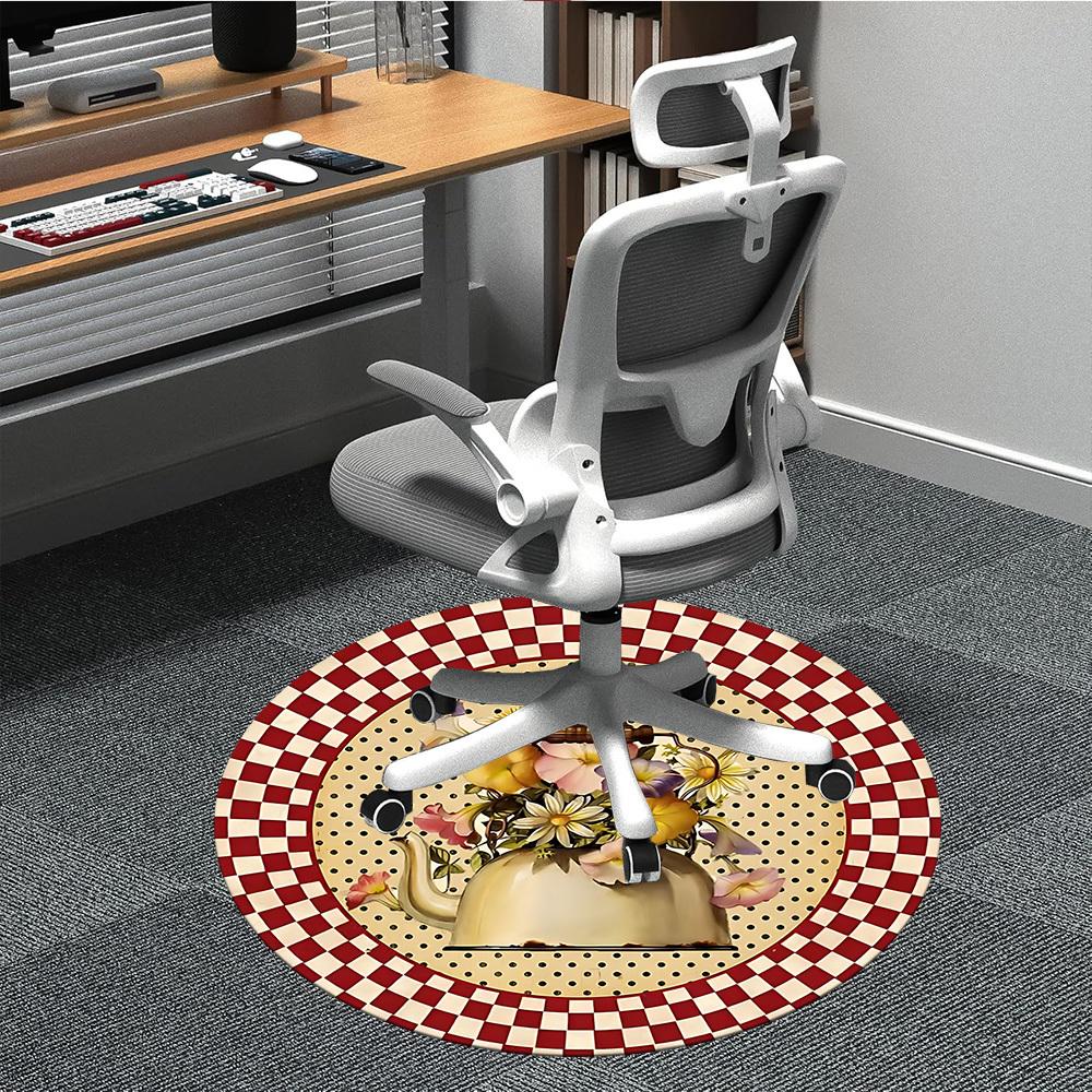 

1pc Bouquet Floral Arrangement Chair Carpet for Office, Soft Comfortable Mat For Office, Living Room, Bedroom, Machine Washable Carpet yy251112213 80cm by 80cm