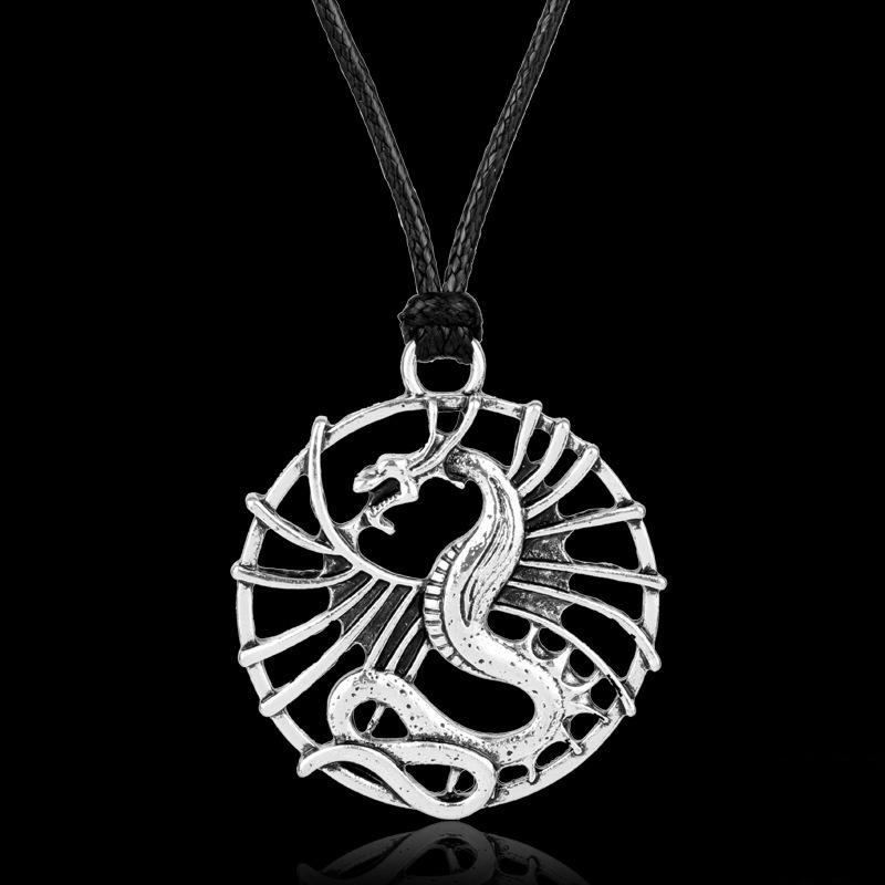 Alloy Flying Dragon Pendant Necklace: Retro European & American Jewelry