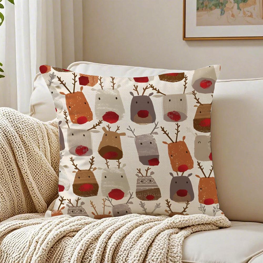 Federa per Cuscino Renna Federa Antiacaro Decorazione Divano Soggiorno Cuscino Stanza