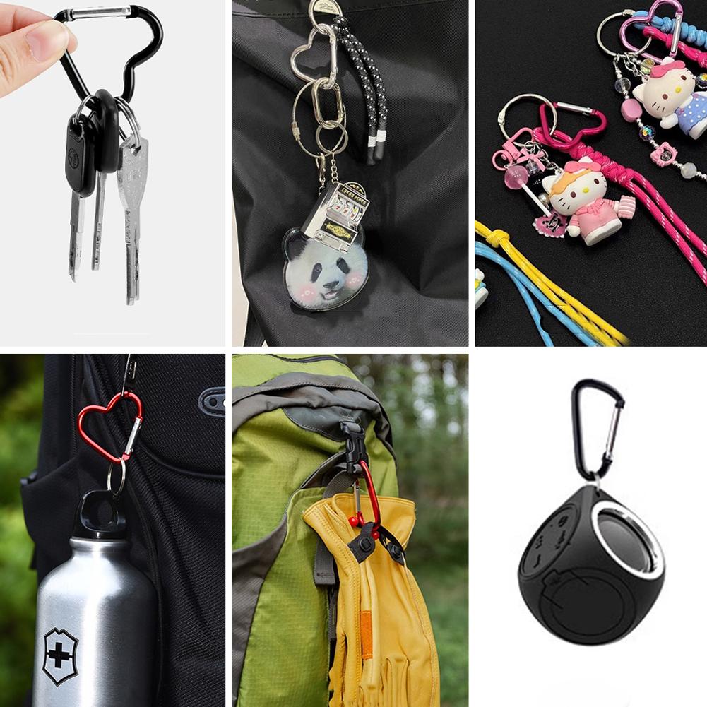 Aluminiumlegierung Outdoor Herzform Karabiner Schlüsselanhänger Clip Ringe Kletterclips Federkarabinerhaken Langlebiger Karabiner