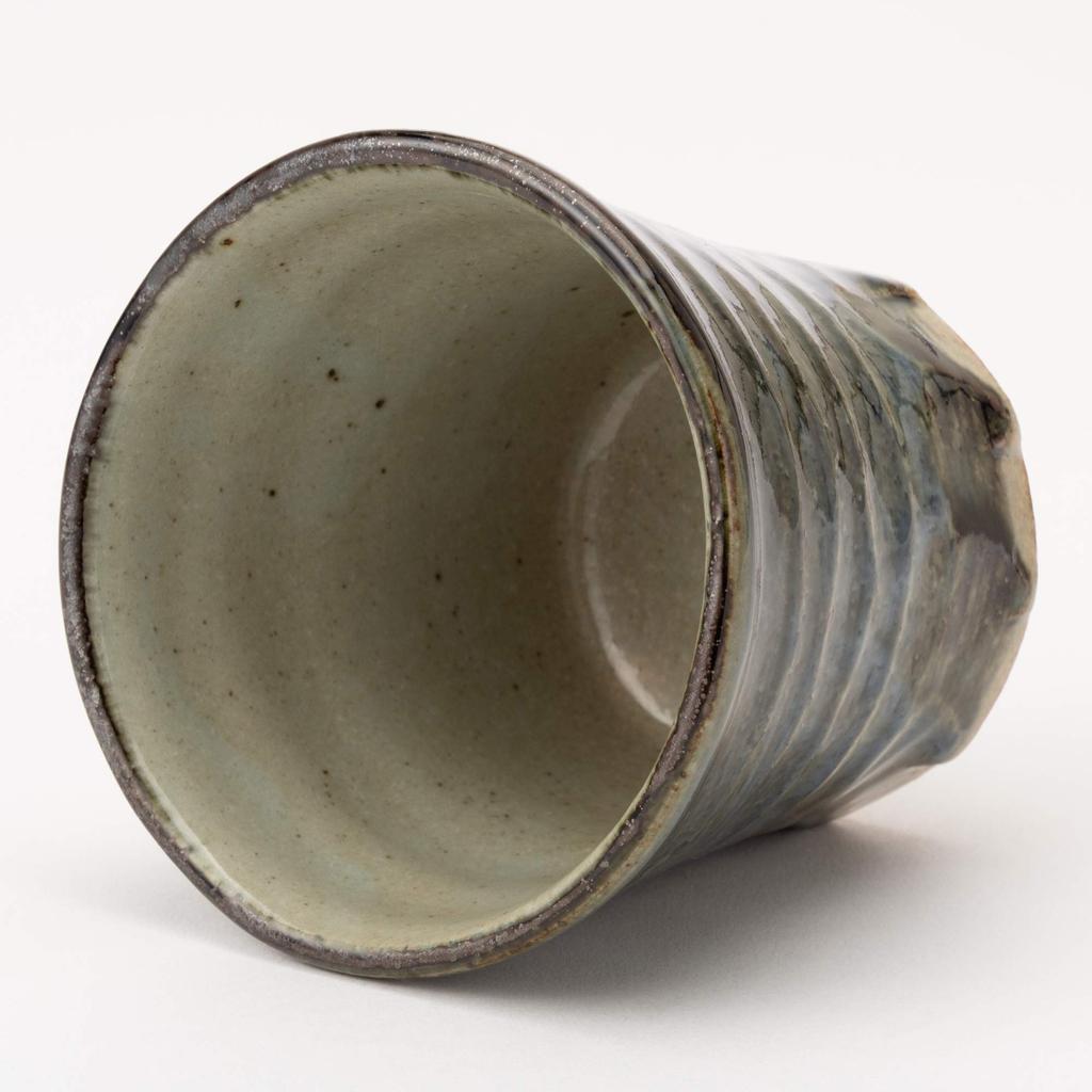 Mino Ware Vessel Scalloped Rock Ofukai K60506 "Drinking Series" Cup,