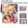 400pcs/900pcs Sailor Moon Card Album Book Folder 4/9 Card Slots Collections Zipper Double Pocket Zipper Card Binder Holder