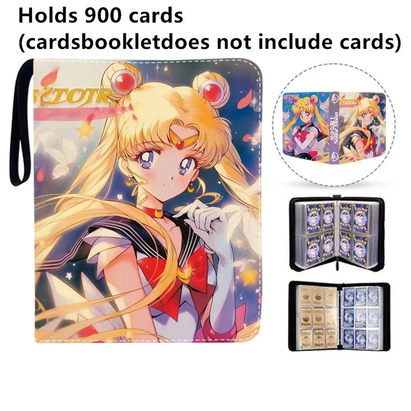 400pcs/900pcs Sailor Moon Card Album Book Folder 4/9 Card Slots Collections Zipper Double Pocket Zipper Card Binder Holder