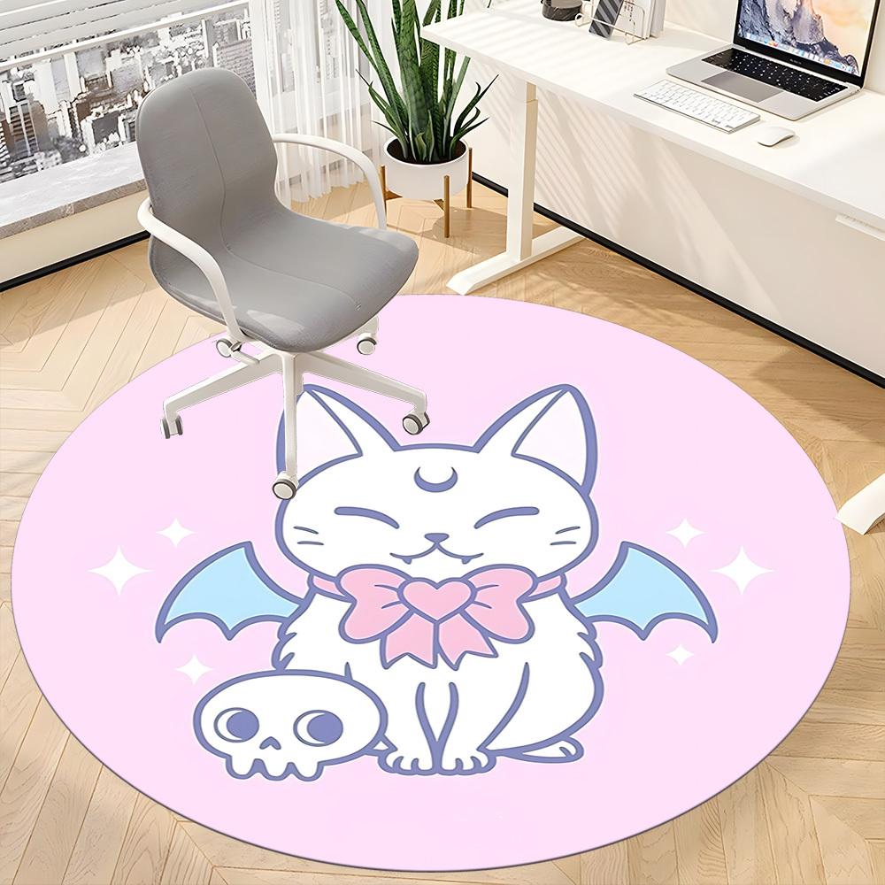 1pc Bat Cat Skull Chair Carpet for Office, , Non-slip carpet, Very suitable for offices, farmhouses,Outdoor carpet yy251120035
