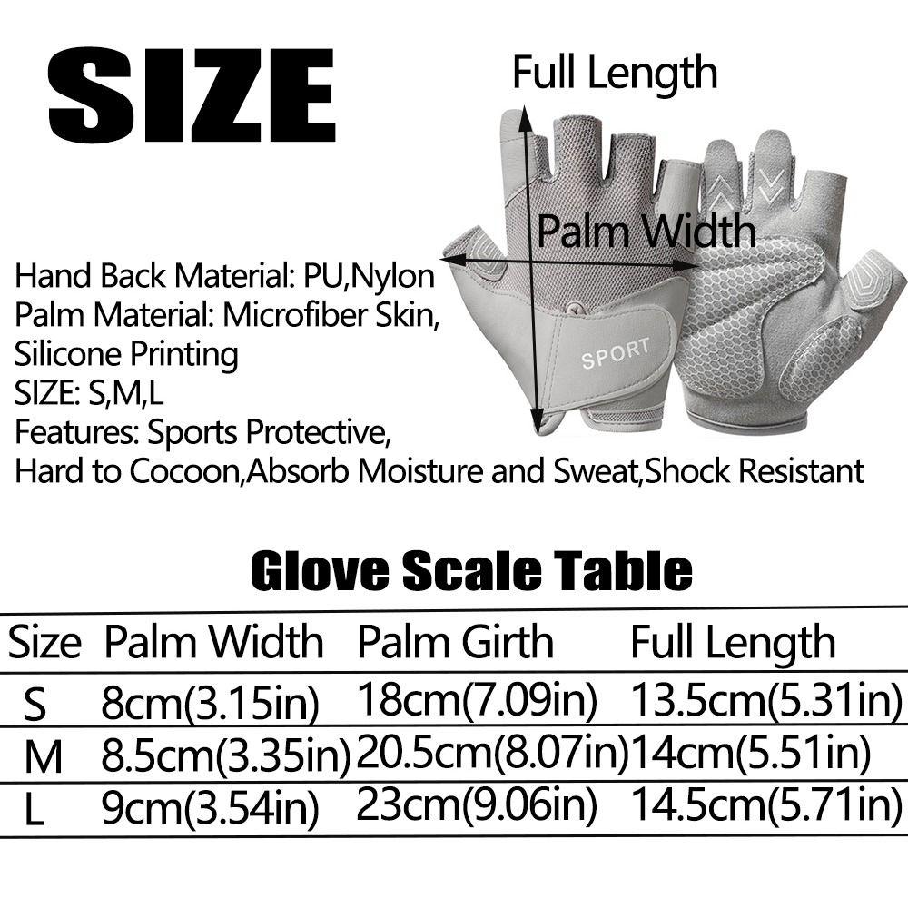 Sturdy Workout Gloves Anti-slip Split Finger Gloves Leisure Gym Gloves Shock Absorption