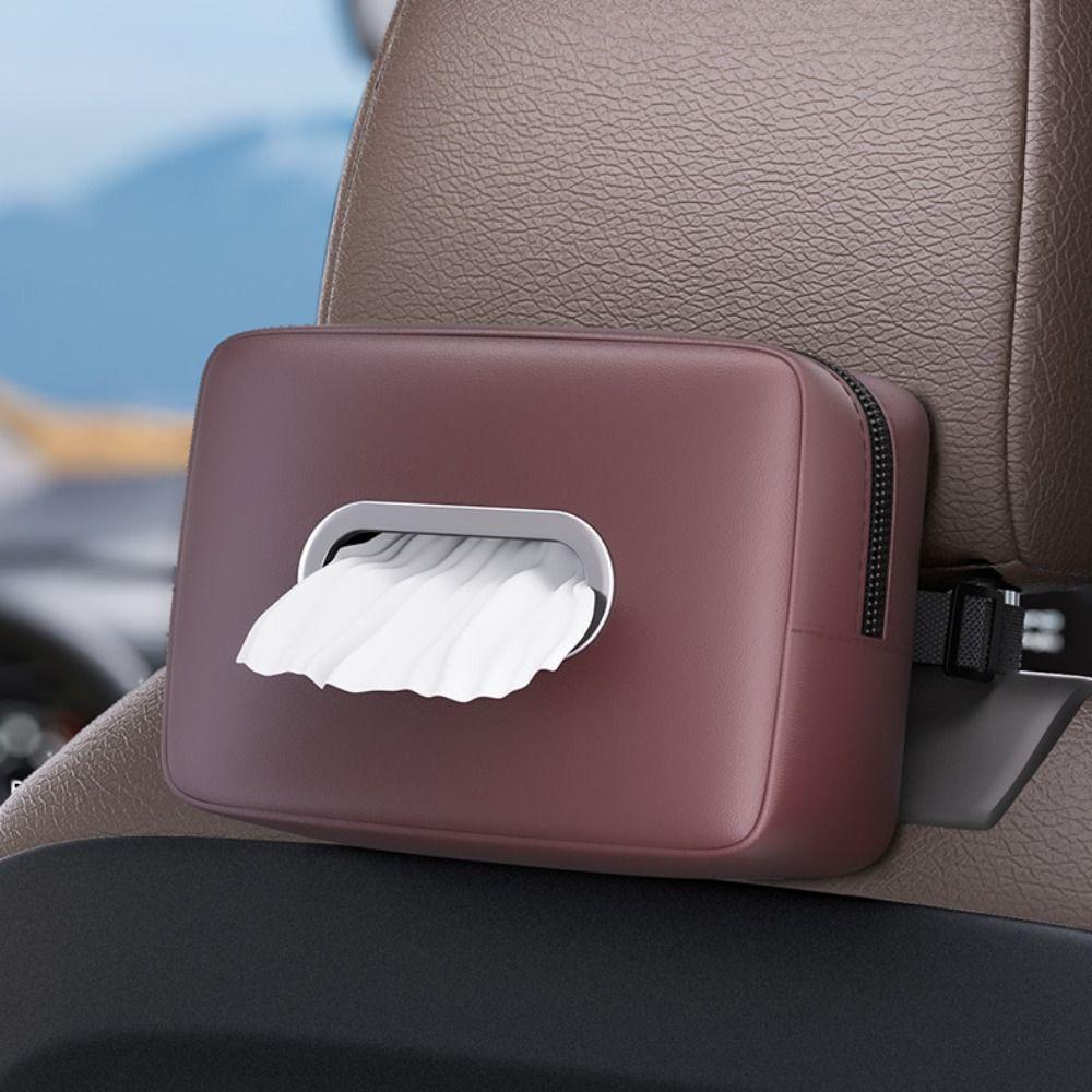Exquisite Car Seat Back Tissue Bag Light Luxury Automotive Napkin Holder  Armrest Box