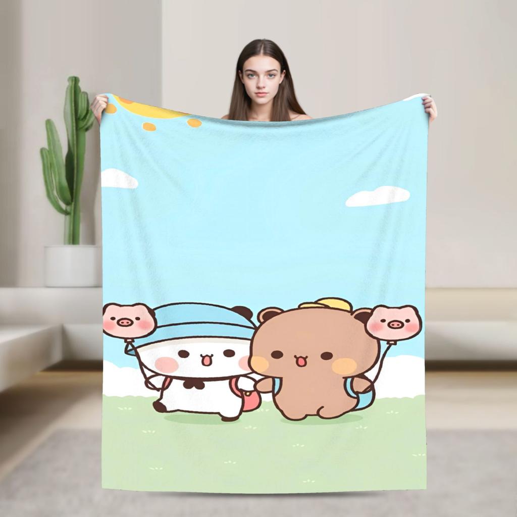 Bubu Dudu Flannel Blanket Winter Super Soft Throw Blanket for Kids Adult Outdoor Print Bedspread Sofa Bed Cover