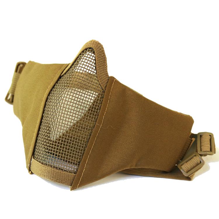 V10 Tactical Outdoor Self-Defense Steel Mesh Half-Face Mask