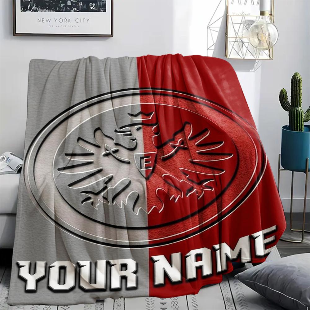 1 Stück Personalisierte Eintracht Frankfurt Muster Flanell Decke Geeignet für Alle Jahreszeiten für Heimdekoration Wärme und Komfort Geschenke Feiertagsgeschenk