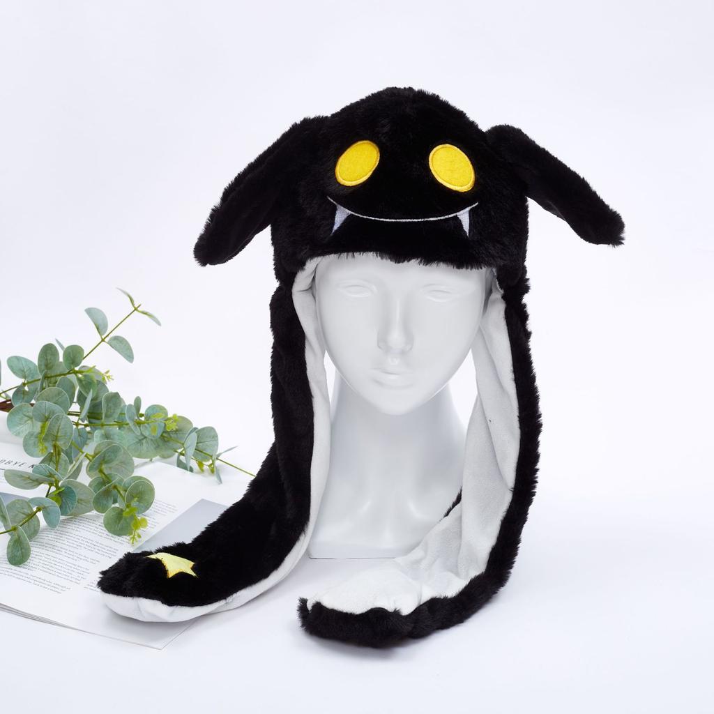 Funny Jumping Ear Hat Winter Plush Hat Christmas Ghost Earflaps Movable Ears Hat With Air Bags Hat Cosplay Xmas Gift For Friend