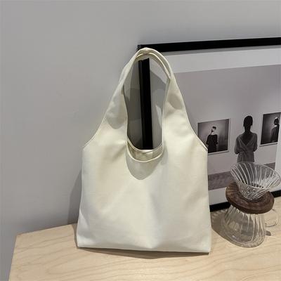 Simple Casual Large-capacity Canvas Shoulder Tote Bag Versatile, Fresh and Elegant Literary College Student Class Bag