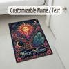 Floral Garden Theme Crystal Velvet Rug Personalized Custom Name Text Soft Floor Mat Home Decor