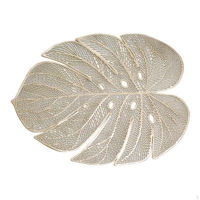 Decorative PVC Placemat for Dining Table, Leaf-shaped, Heat-insulating,