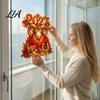 Seasonal Glass Window Ornament 2027 New Year Cling, Red And Gold Zodiac Sheep Static Decals Decorative Lunar Signs for Doors, Non-adhesive Reusable