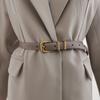 Handcrafted Real Leather Slim Waist Belt With Alloy Pin Buckle For Daily Style