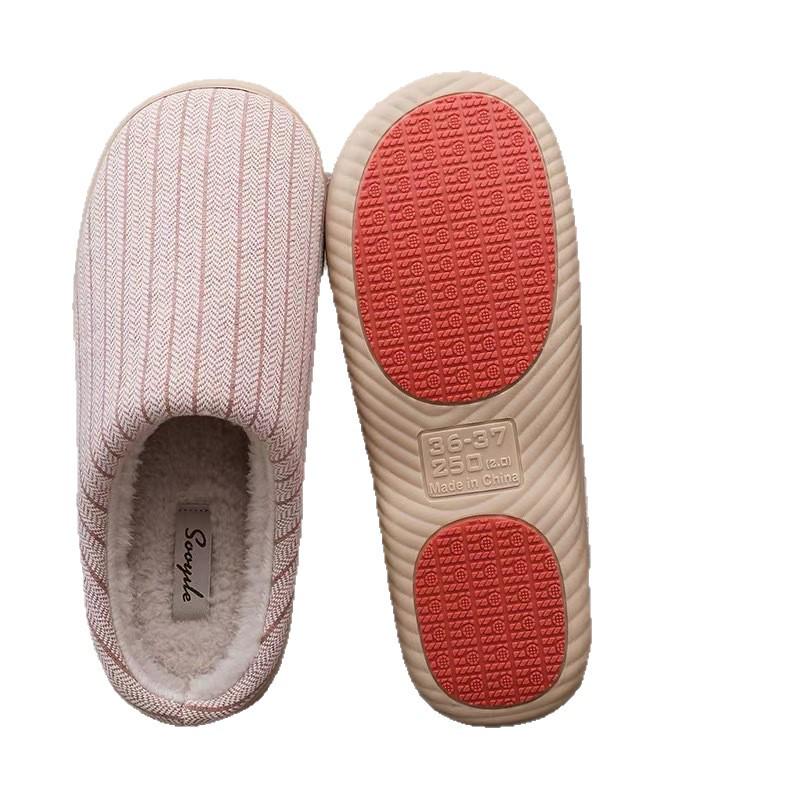 Japanese Silent Cotton Slippers - Soft Sole Indoor Footwear for Wooden Floors, Winter Warmth for Men and Women