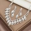 3PC Women's Fashion Design Water Drop Necklace Earrings Zircon Set Suitable for Wedding, Party, Festival Gifts