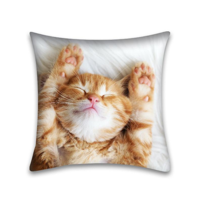 Cute Cat Pillowcase Anime Cartoon Cushion Cover Sofa Home Decor Home Office Pillowcase 45x45cm