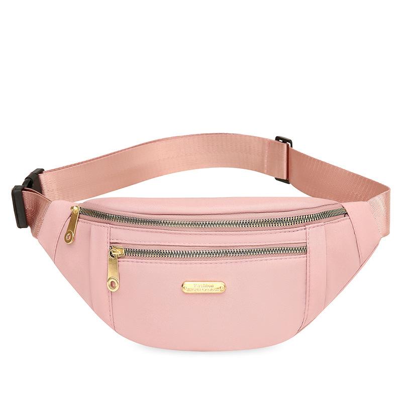 

Women Sports Waist Bag, Oxford Cloth Material, Adjustable Shoulder Straps, Multi-Layer Fanny Pack, Casual Crossbody Bag рожевий