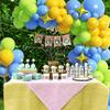 101pcs Turquoise Lemon Yellow Balloon Garland Set Gold Square Star Balloon Suitable for Summer Party Birthday Party Decoration