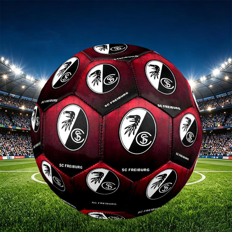 SC Freiburg Print Size 5 Soccer Ball, PU Wear Resistant Football for Match Training and Daily Practice, Birthday Gift for Soccer Fans