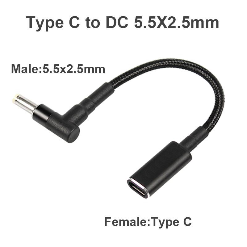 100W 65W Type C Universal Notebook Adapter Connector DC Jack USB-C Charging Cable Cord for Laptop 10pcs Set