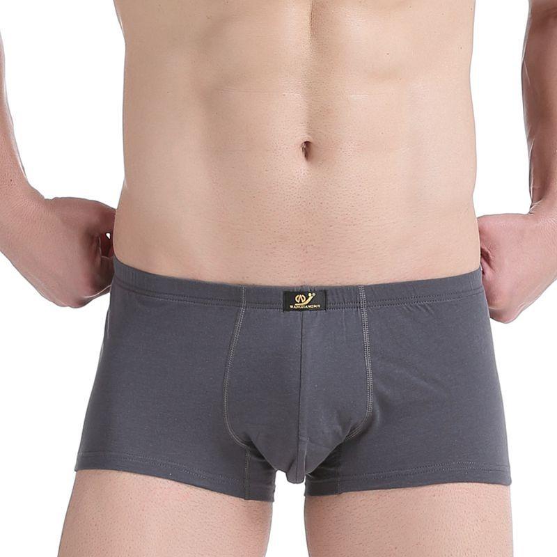 Men's Low Waisted Printed Underwear Men's Pure Cotton Breathable Youth Plus Size Four Corner Shorts