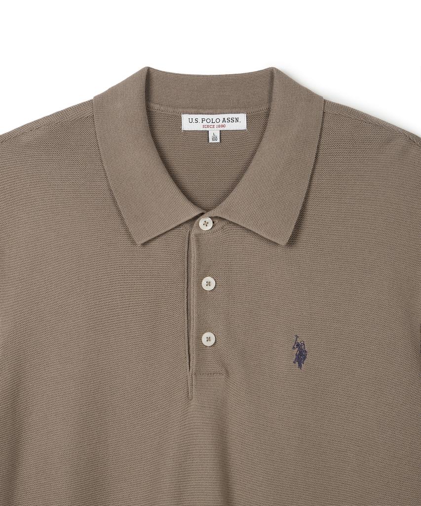 USPOLOASSN Short Sleeve Collared Knit_Beige